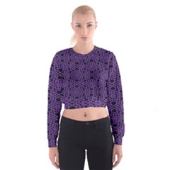 Triangle Knot Purple And Black Fabric Cropped Sweatshirt