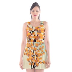 Branches Field Flora Forest Fruits Scoop Neck Skater Dress