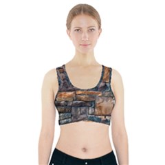 Brick Wall Pattern Sports Bra With Pocket