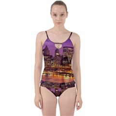 City Night Cut Out Top Tankini Set by BangZart