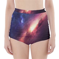 Digital Space Universe High-waisted Bikini Bottoms by BangZart