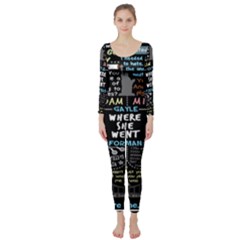 Book Quote Collage Long Sleeve Catsuit by BangZart