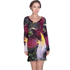 Cendrawasih Beautiful Bird Of Paradise Long Sleeve Nightdress by BangZart