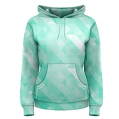 Bright Green Turquoise Geometric Background Women s Pullover Hoodie by TastefulDesigns