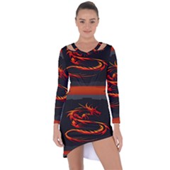 Dragon Asymmetric Cut-out Shift Dress