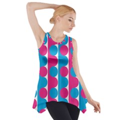 Pink And Bluedots Pattern Side Drop Tank Tunic by BangZart