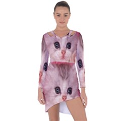 Cat  Animal  Kitten  Pet Asymmetric Cut-out Shift Dress by BangZart