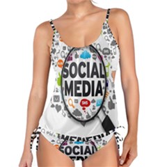 Social Media Computer Internet Typography Text Poster Tankini Set by BangZart