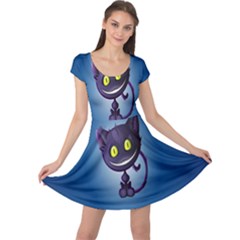 Funny Cute Cat Cap Sleeve Dresses by BangZart