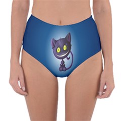 Funny Cute Cat Reversible High-waist Bikini Bottoms by BangZart