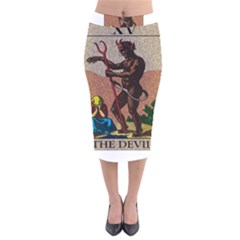 The Devil - Tarot Velvet Midi Pencil Skirt by Valentinaart