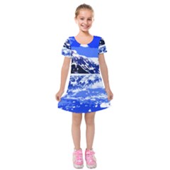 Landscape Kids  Short Sleeve Velvet Dress by Valentinaart