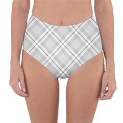 Grey Diagonal Plaid Reversible High-waist Bikini Bottoms by NorthernWhimsy