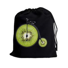 Kiwi Bicycle  Drawstring Pouches (xxl) by Valentinaart