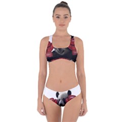 Boxing Panda  Criss Cross Bikini Set by Valentinaart