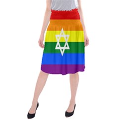 Gay Pride Israel Flag Midi Beach Skirt by Valentinaart