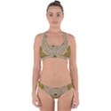 Golden Forest Silver Tree In Wood Mandala Cross Back Hipster Bikini Set View1