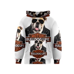 Bulldog Biker Kids  Pullover Hoodie by Valentinaart