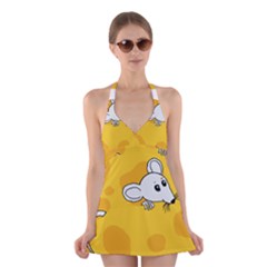 Rat Mouse Cheese Animal Mammal Halter Swimsuit Dress