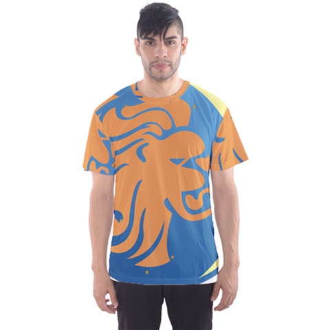 Lion Zodiac Sign Zodiac Moon Star Men s Sports Mesh Tee by Nexatart