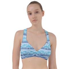 Watercolor Blue Abstract Summer Pattern Sweetheart Sports Bra by TastefulDesigns