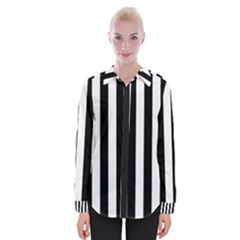 Black And White Stripes Womens Long Sleeve Shirt