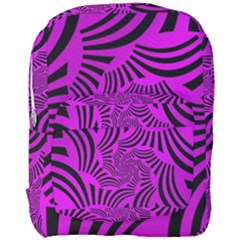 Black Spral Stripes Pink Full Print Backpack by designworld65