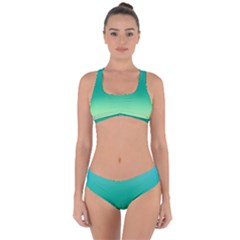 Sealife Green Gradient Criss Cross Bikini Set