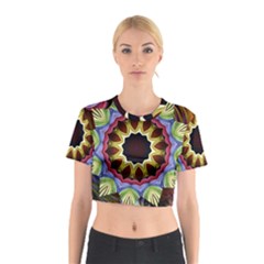 Love Energy Mandala Cotton Crop Top by designworld65