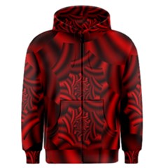 Metallic Red Rose Men s Zipper Hoodie