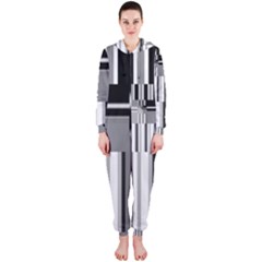 Black And White Endless Window Hooded Jumpsuit (ladies)  by designworld65