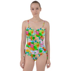 Colorful Summer Splash Sweetheart Tankini Set