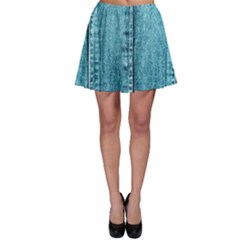 Denim Jeans Fabric Texture Skater Skirt