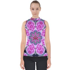 Fantasy Cherry Flower Mandala Pop Art Shell Top by pepitasart