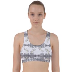 Floral Collage Pattern Back Weave Sports Bra