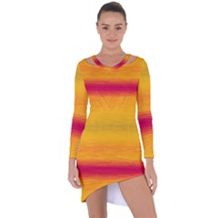 Ombre Asymmetric Cut-out Shift Dress