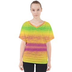 Ombre V-neck Dolman Drape Top