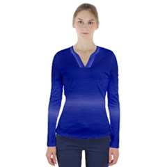 Ombre V-neck Long Sleeve Top