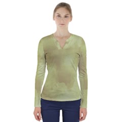 Ombre V-neck Long Sleeve Top by ValentinaDesign