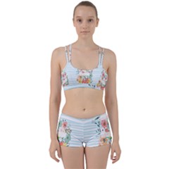 Watercolor Bouquet Floral White Women s Sports Set