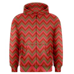 Background Retro Red Zigzag Men s Zipper Hoodie by Nexatart