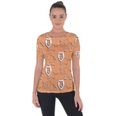 Lion Pattern Wallpaper Vector Short Sleeve Top