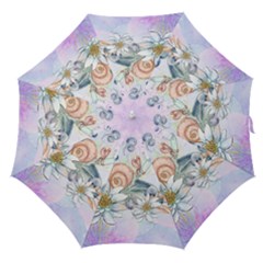 Snail And Waterlily, Watercolor Straight Umbrellas by FantasyWorld7