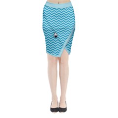 Chevron Shark Pattern Midi Wrap Pencil Skirt by emilyzragz