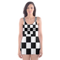 Chess  Skater Dress Swimsuit by Valentinaart