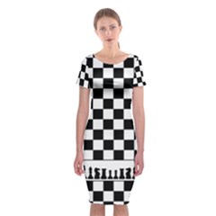 Chess  Classic Short Sleeve Midi Dress by Valentinaart