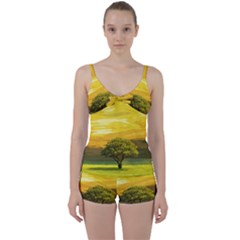 Landscape Tie Front Two Piece Tankini