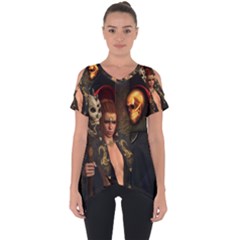 The Dark Side, Women With Skulls In The Night Cut Out Side Drop Tee by FantasyWorld7