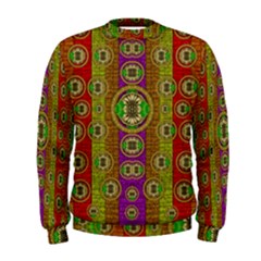 Rainbow Flowers In Heavy Metal And Paradise Namaste Style Men s Sweatshirt by pepitasart