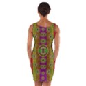 Rainbow Flowers In Heavy Metal And Paradise Namaste Style Wrap Front Bodycon Dress View2